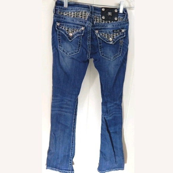Miss Me Distressed Rhinestoned Jeans - Picture 1 of 7